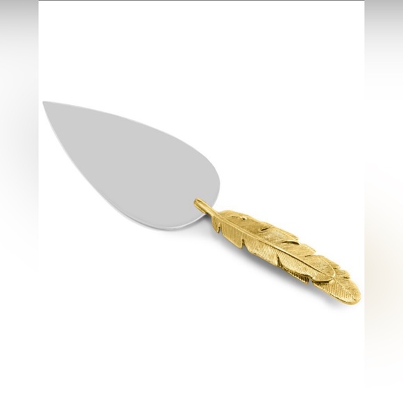 MICHAEL ARAM GOLD FEATHER CAKE SERVER - Picture 1 of 5